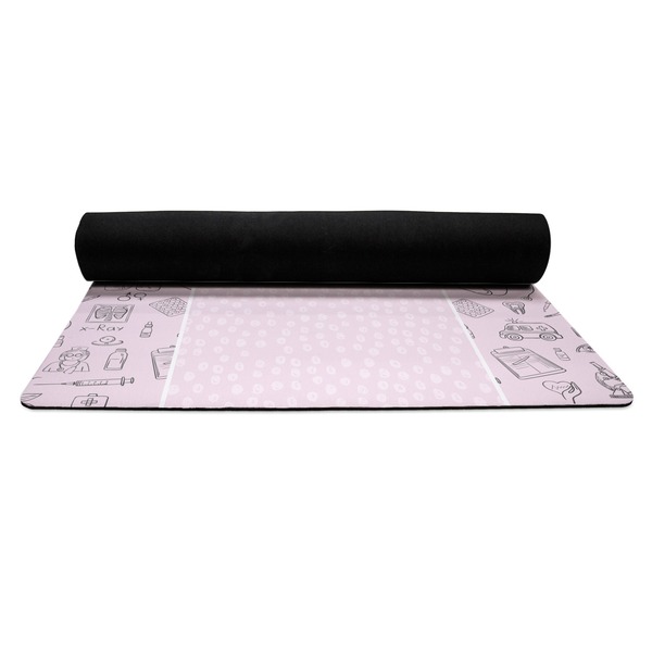 Nursing Quotes Yoga Mat Rolled up Black Rubber Backing