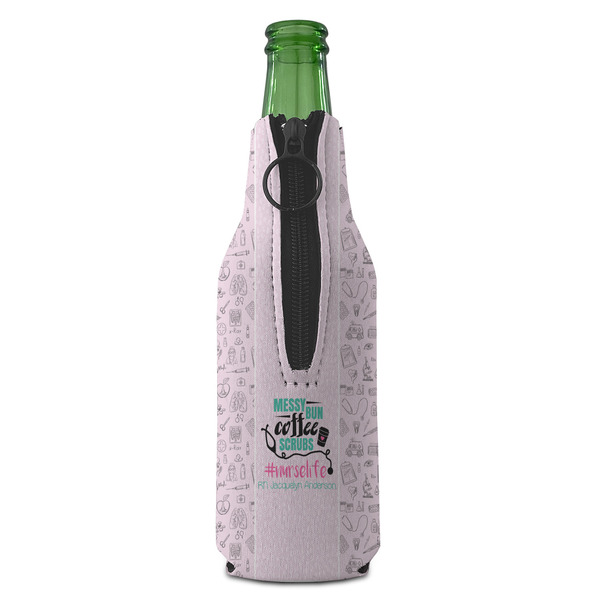 Nursing Quotes Zipper Bottle Cooler - BACK (bottle)