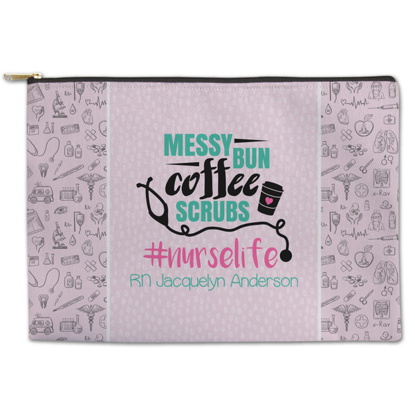 Custom Nursing Quotes Zipper Pouch - Large - 12.5"x8.5" (Personalized)