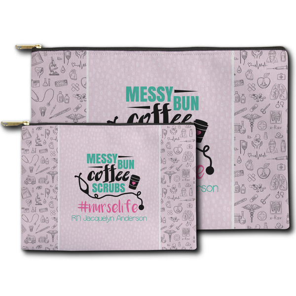Nursing Quotes Zippered Pouches - Size Comparison