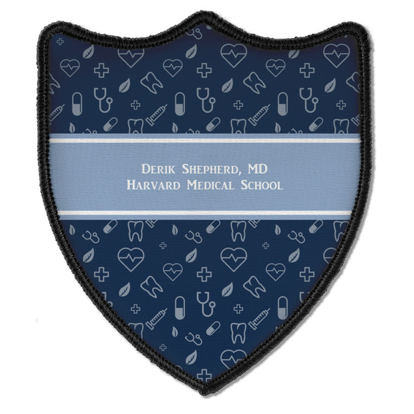 Custom Medical Doctor Iron On Shield Patch B w/ Name or Text