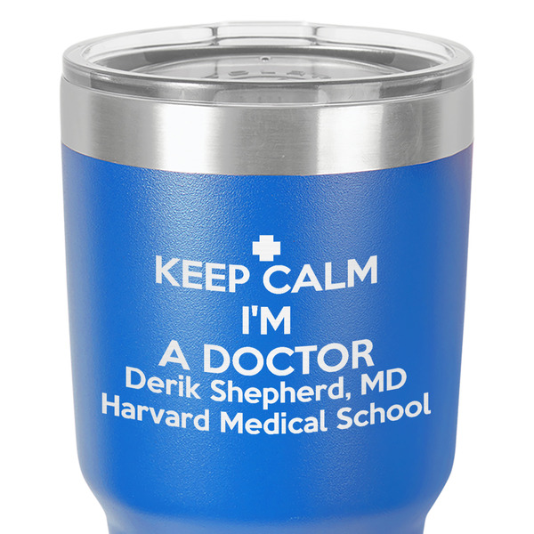 Medical Doctor 30 oz Stainless Steel Ringneck Tumbler - Blue - Close Up