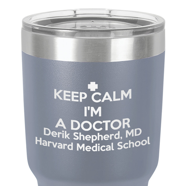 Medical Doctor 30 oz Stainless Steel Ringneck Tumbler - Grey - Close Up