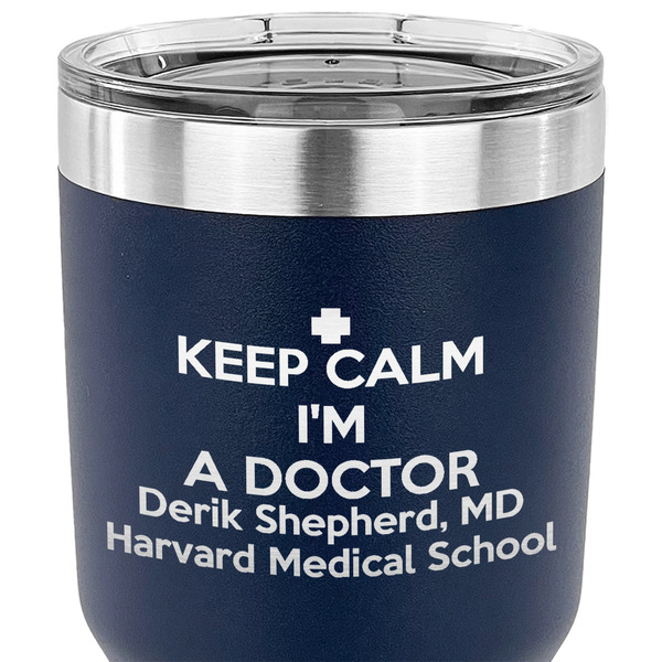 Medical Doctor 30 oz Stainless Steel Ringneck Tumbler - Navy - CLOSE UP