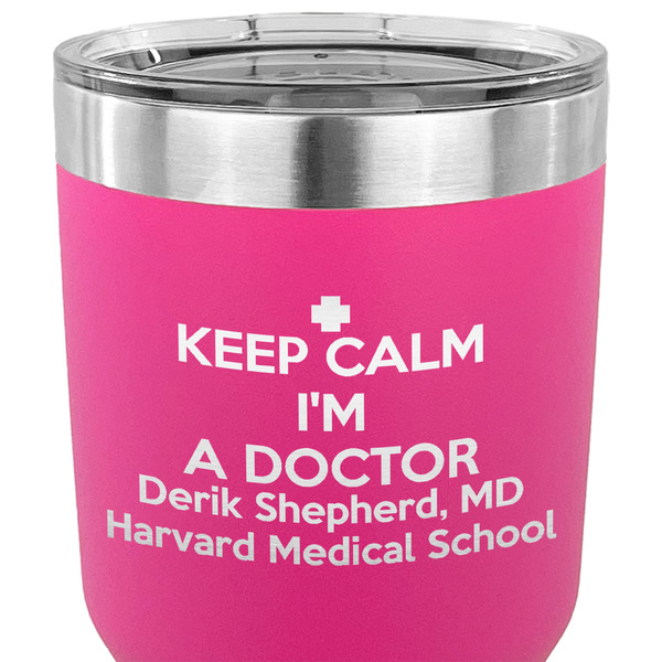 Medical Doctor 30 oz Stainless Steel Ringneck Tumbler - Pink - CLOSE UP