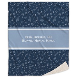 Medical Doctor Sherpa Throw Blanket - 50"x60" (Personalized)
