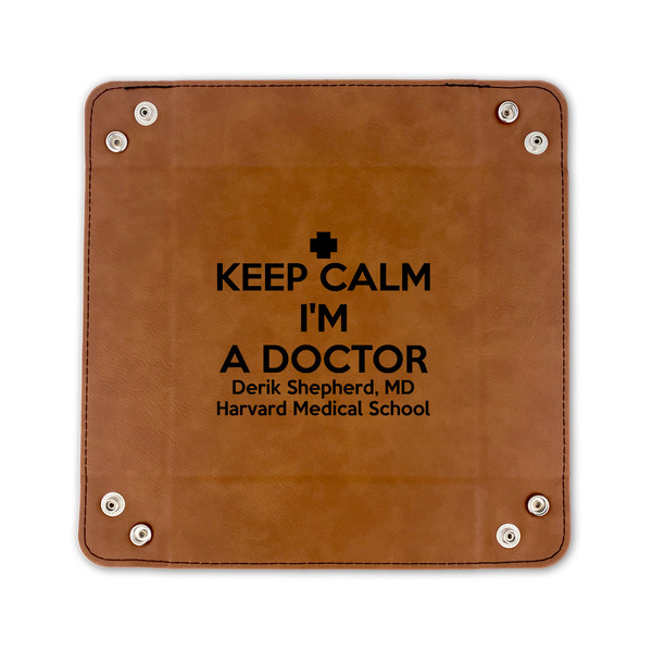 Medical Doctor 6" x 6" Leatherette Snap Up Tray - FLAT FRONT