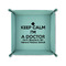 Medical Doctor 6" x 6" Teal Leatherette Snap Up Tray - FOLDED UP