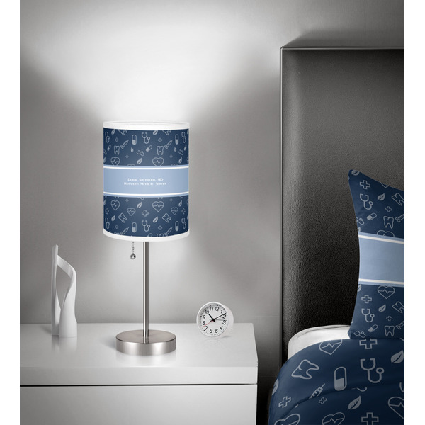 Medical Doctor 7 inch drum lamp shade - in room