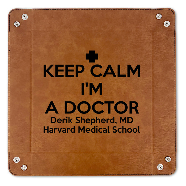Medical Doctor 9" x 9" Leatherette Snap Up Tray - APPROVAL (FLAT)