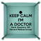 Medical Doctor 9" x 9" Teal Leatherette Snap Up Tray - FOLDED