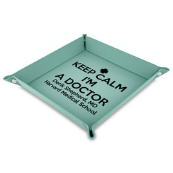 Medical Doctor 9" x 9" Teal Faux Leather Valet Tray (Personalized)