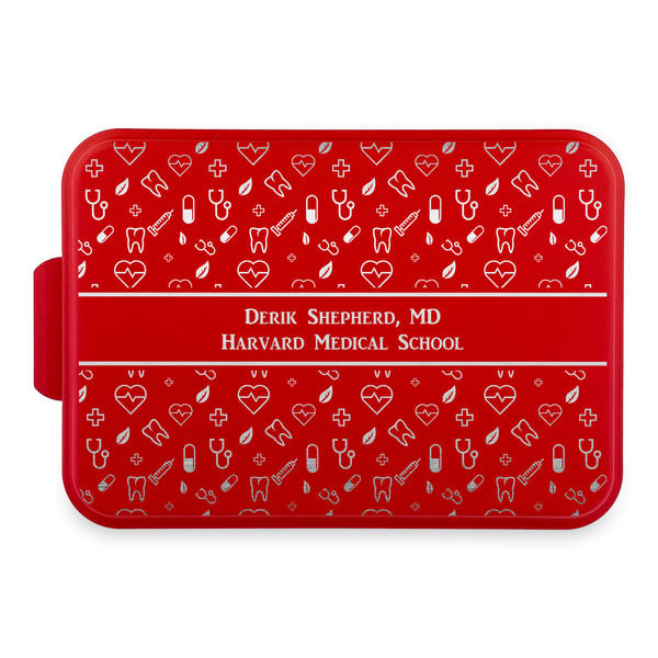 Custom Medical Doctor Aluminum Baking Pan with Red Lid (Personalized)