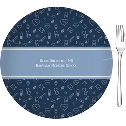 Medical Doctor Glass Appetizer / Dessert Plate 8" (Personalized)