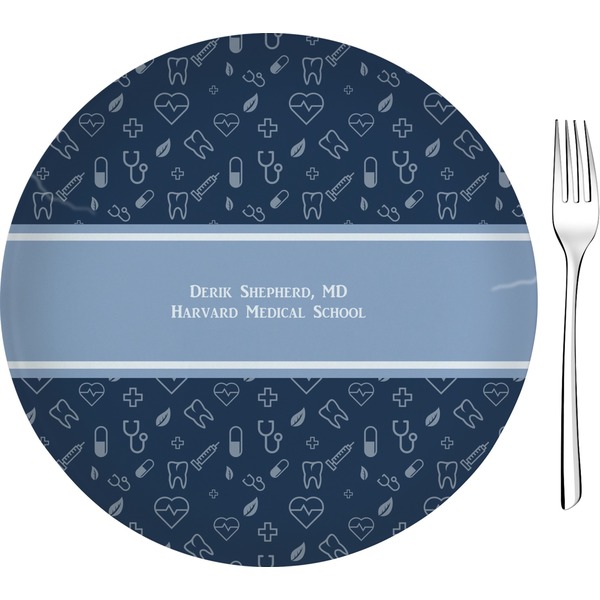 Custom Medical Doctor Glass Appetizer / Dessert Plate 8" (Personalized)