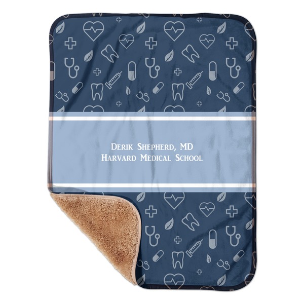 Custom Medical Doctor Sherpa Baby Blanket - 30" x 40" w/ Name or Text