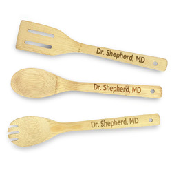 Medical Doctor Bamboo Cooking Utensil Set - Double Sided (Personalized)