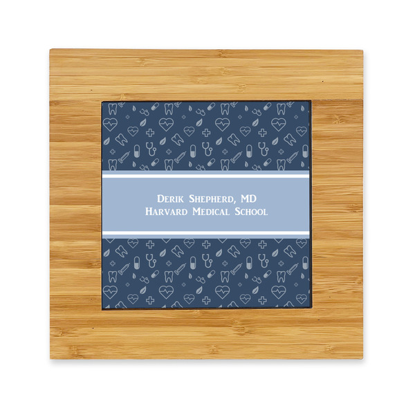 Custom Medical Doctor Bamboo Trivet with Ceramic Tile Insert (Personalized)