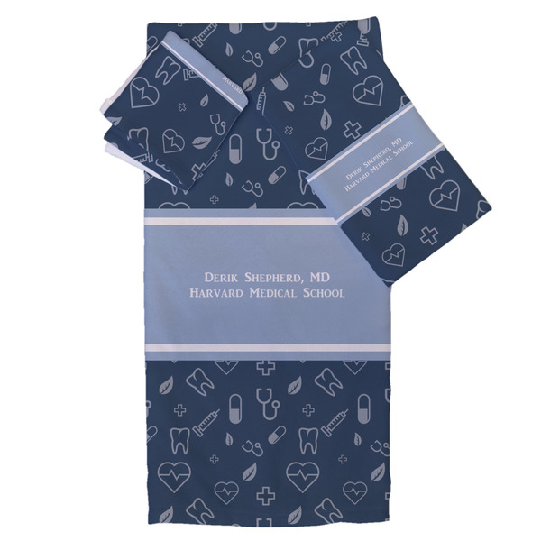 Custom Medical Doctor Bath Towel Set - 3 Pcs (Personalized)