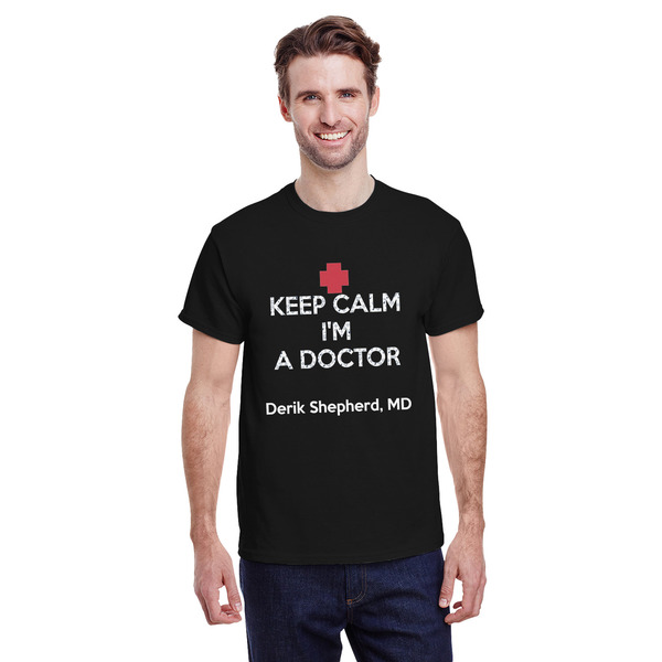 Custom Medical Doctor T-Shirt - Black - 2XL (Personalized)