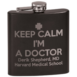 Medical Doctor Black Flask Set (Personalized)