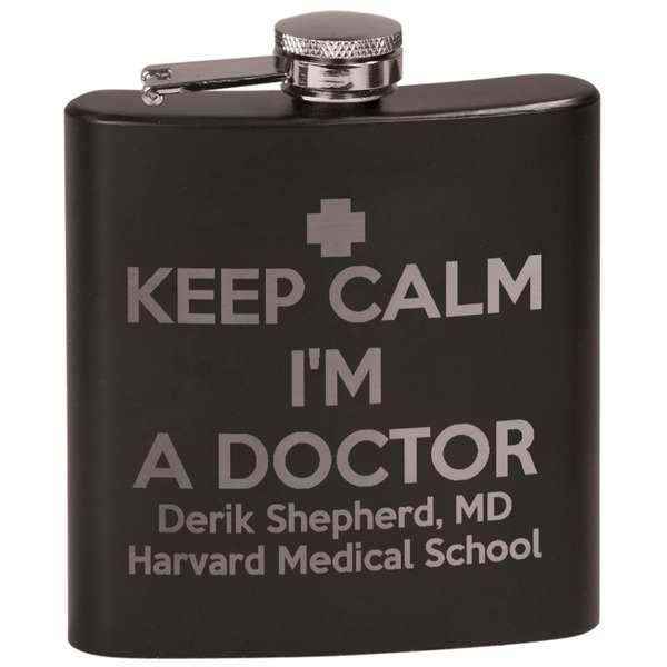 Custom Medical Doctor Black Flask Set (Personalized)