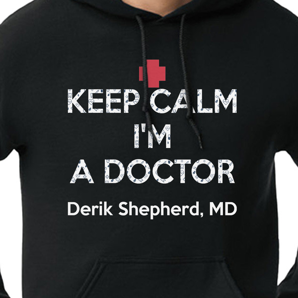 Medical Doctor Black Hoodie on Model - CloseUp