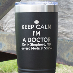 Medical Doctor 20 oz Stainless Steel Tumbler - Black - Single Sided (Personalized)