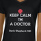 Medical Doctor Black V-Neck T-Shirt on Model - CloseUp