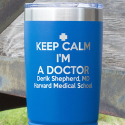 Medical Doctor 20 oz Stainless Steel Tumbler - Royal Blue - Single Sided (Personalized)