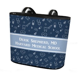 Medical Doctor Bucket Tote w/ Genuine Leather Trim (Personalized)