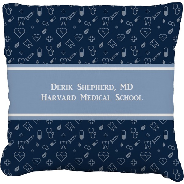 Custom Medical Doctor Faux-Linen Throw Pillow 16" (Personalized)