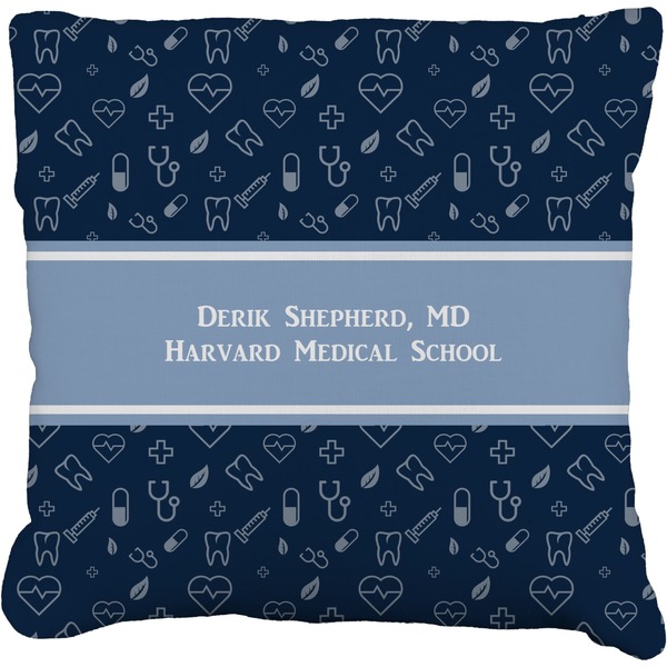 Custom Medical Doctor Faux-Linen Throw Pillow 20" (Personalized)