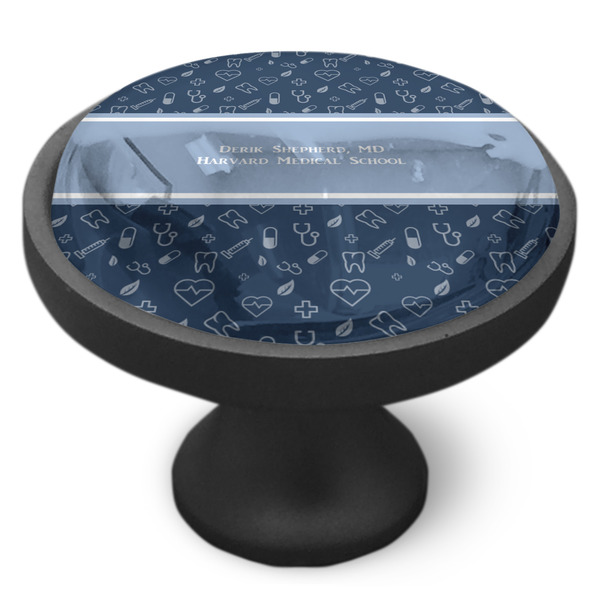 Medical Doctor Cabinet Knob - Black - Side