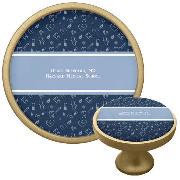 Custom Medical Doctor Cabinet Knob - Gold (Personalized)