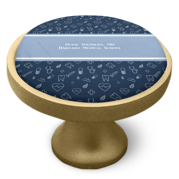 Medical Doctor Cabinet Knob - Gold - Side