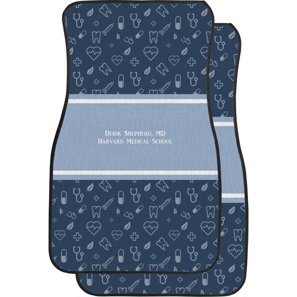 Custom Medical Doctor Car Floor Mats (Front Seat) (Personalized)