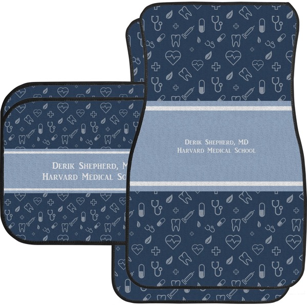 Custom Medical Doctor Car Floor Mats Set - 2 Front & 2 Back (Personalized)