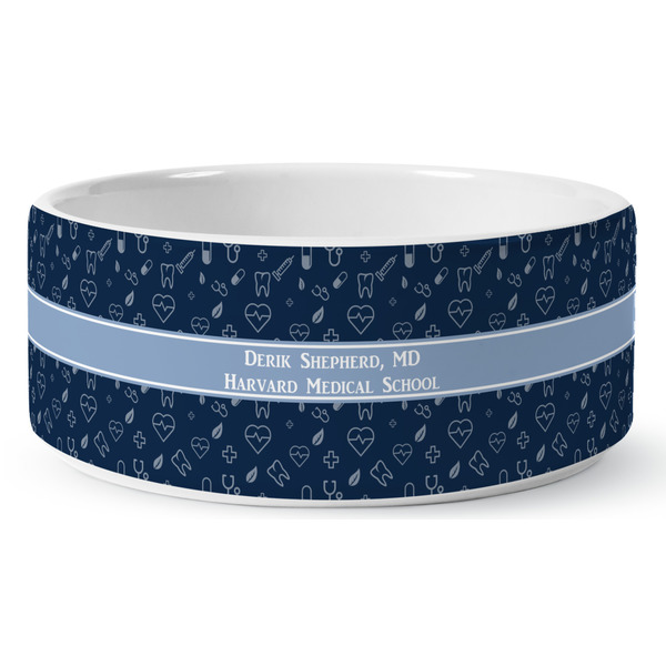 Medical Doctor Ceramic Dog Bowl - Medium - Front