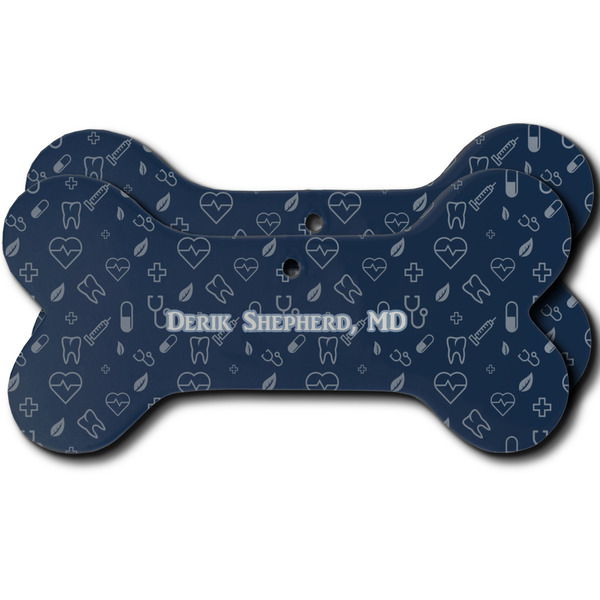 Custom Medical Doctor Ceramic Dog Ornament - Front & Back w/ Name or Text