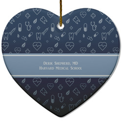 Medical Doctor Heart Ceramic Ornament w/ Name or Text