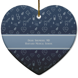 Medical Doctor Heart Ceramic Ornament w/ Name or Text