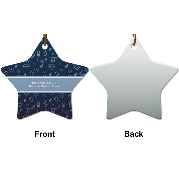 Medical Doctor Ceramic Flat Ornament - Star Front & Back (APPROVAL)