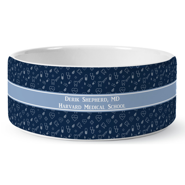 Custom Medical Doctor Ceramic Dog Bowl - Large (Personalized)