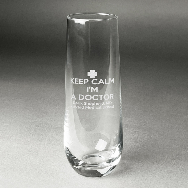 Custom Medical Doctor Champagne Flute - Stemless Engraved - Single (Personalized)