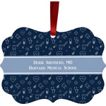 Medical Doctor Metal Frame Ornament - Double Sided w/ Name or Text