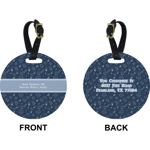 Medical Doctor Circle Luggage Tag (Front + Back)