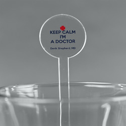 Medical Doctor 7" Round Plastic Stir Sticks - Clear (Personalized)