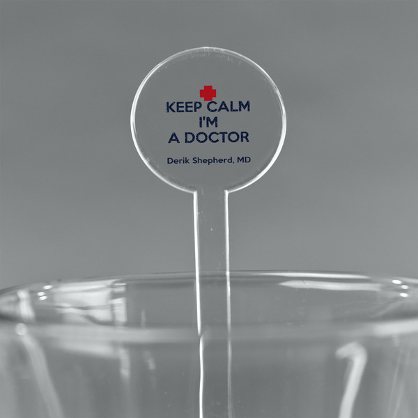 Custom Medical Doctor 5.5" Round Plastic Stir Sticks - Clear (Personalized)