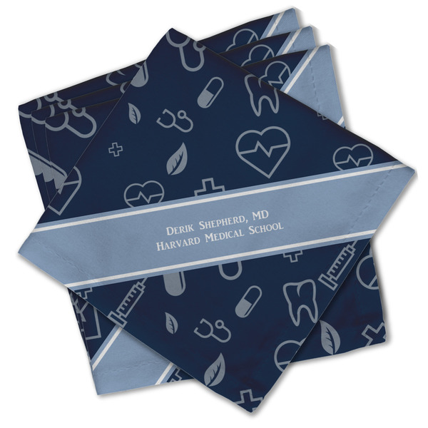 Custom Medical Doctor Cloth Cocktail Napkins - Set of 4 w/ Name or Text